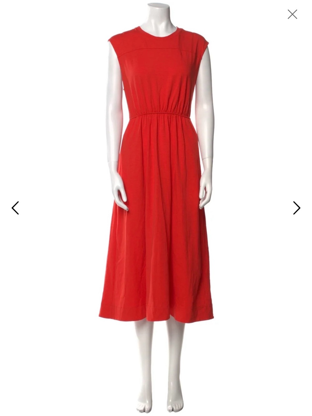 ME+EM Red Cotton Midi Dress